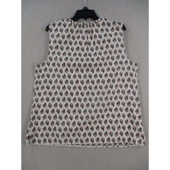 Talbots Womens Sleeveless Floral Blouse XL - Cotton & Polyester Blend - Picture 7 of 8